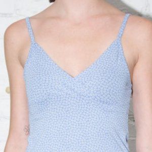 Brandy Melville Amara Tank Top Blue White Flower